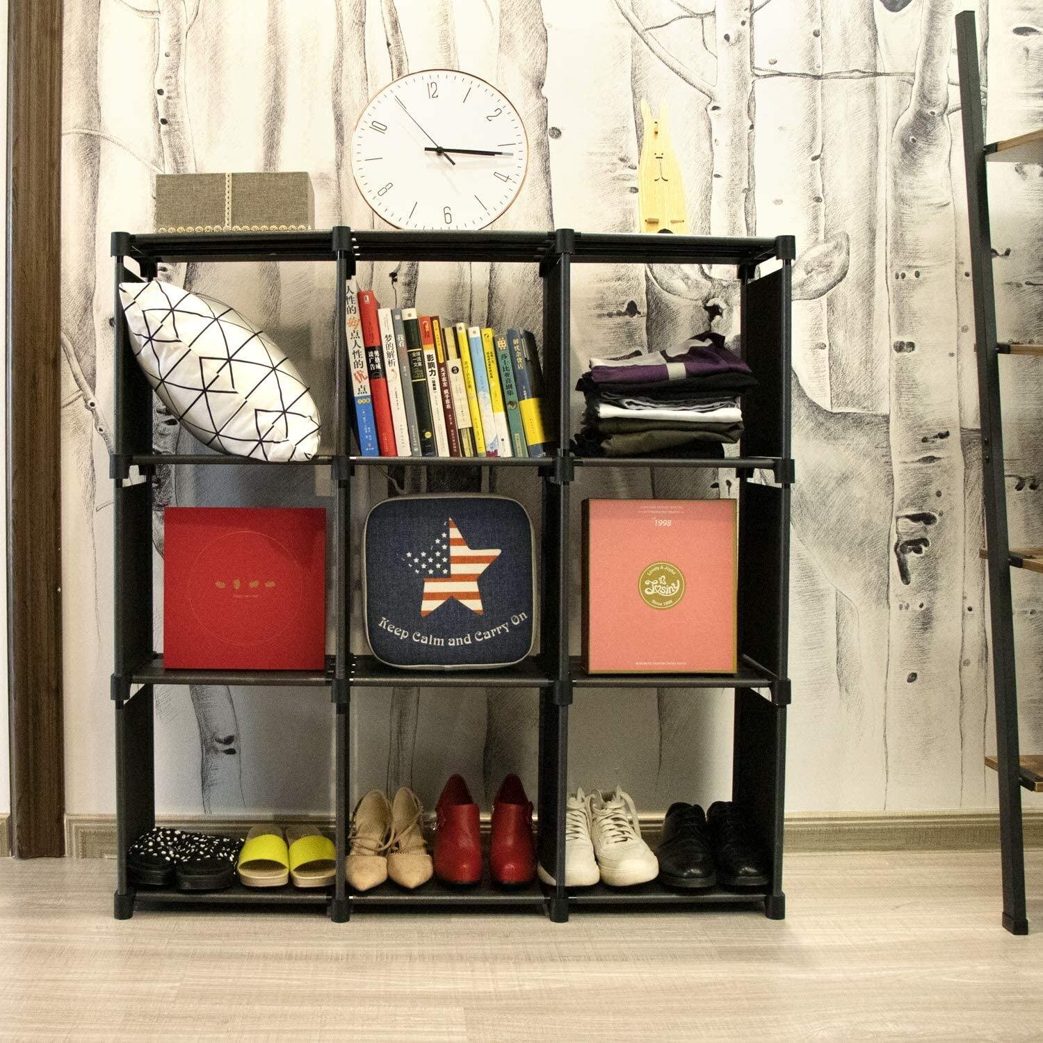 6 Water-proof Non-woven Fabric Shelf Storage Bookshelf Bookcase Cube Cabinet 