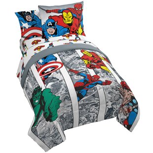 Marvel Spiderman Burst Twin Comforter Official Marvel Product Fade Resistant Polyester Microfiber Fill Super Soft Kids Reversible Bedding features Spiderman 
