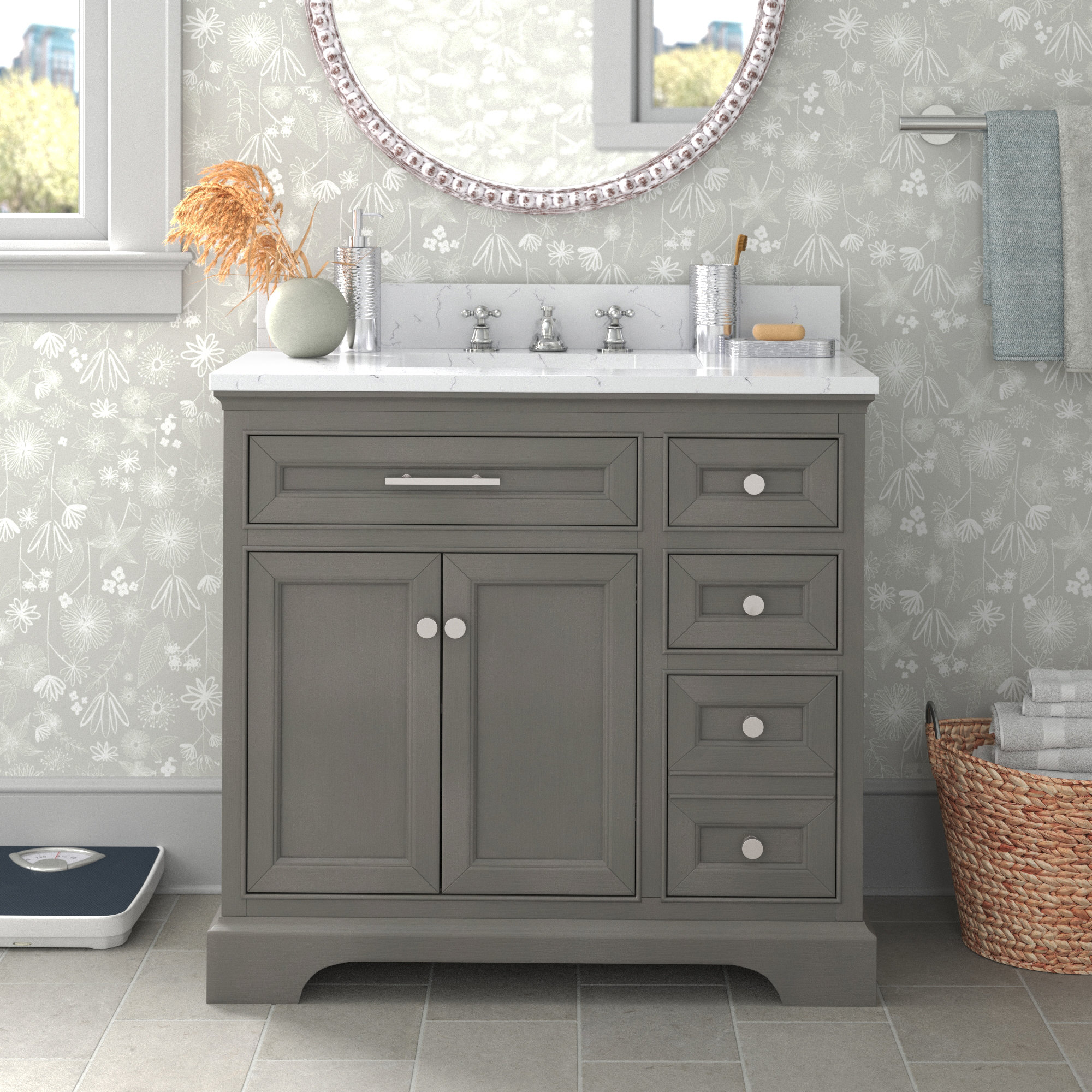 Three Posts™ Currahee 36'' Freestanding Single Bathroom Vanity with