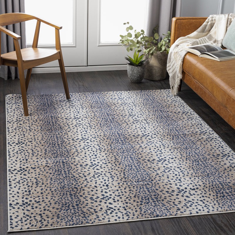 Mercer41 Angelicque Performance Navy/Tan Rug & Reviews | Wayfair