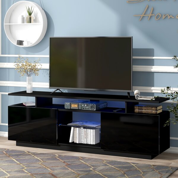 Details about   Modern TV Stand Media Entertainment Center Storage Cabinet w/ Colorful LED Light 