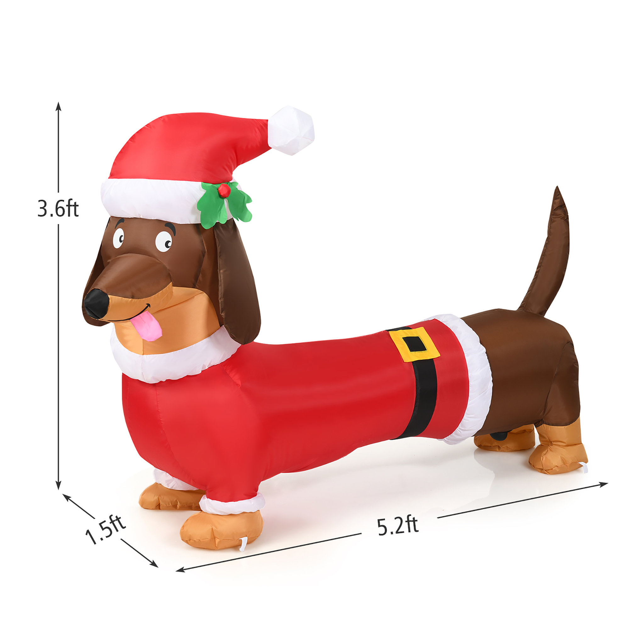 The Holiday Aisle® 5 Ft Inflatable Christmas Dog W/ Led Lights Blow Up
