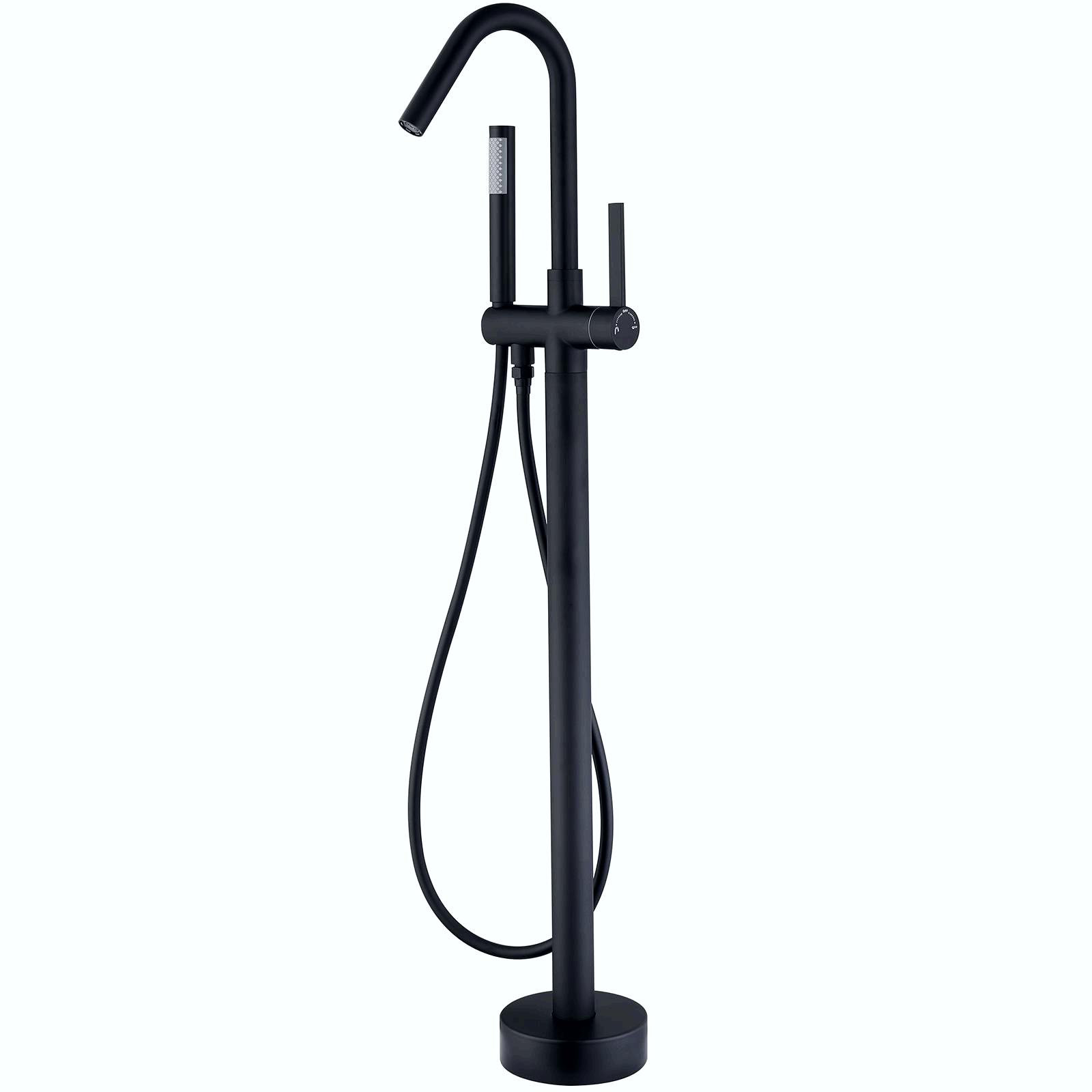 KISRAIS Single Handle Floor Mounted Freestanding Tub Filler with