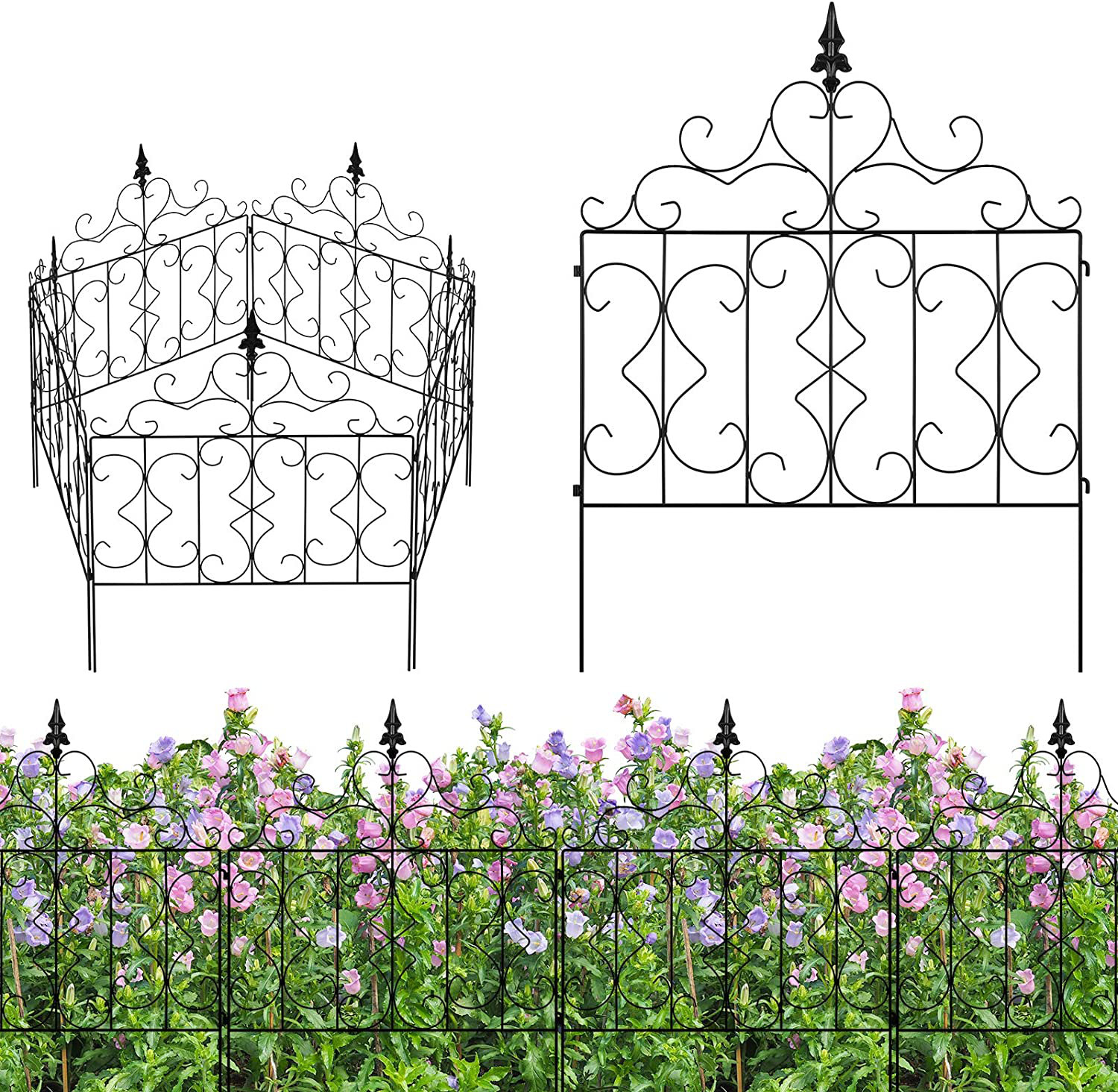 Roundhill 2.7 ft. H x 2 ft. W Iron Fence Panel | Wayfair