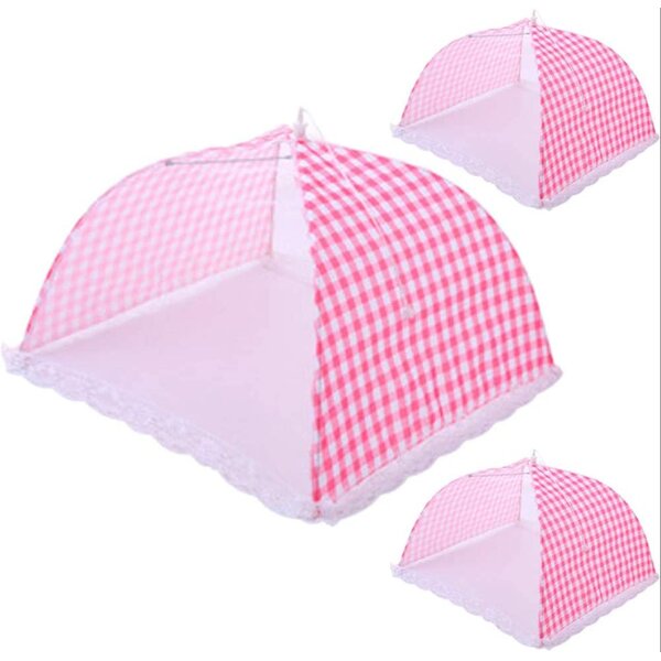 SET OF 3 POP UP PICNIC OUTDOOR FOOD COVERS PROTECTORS SAFE NET PEST INSECT AWAY 