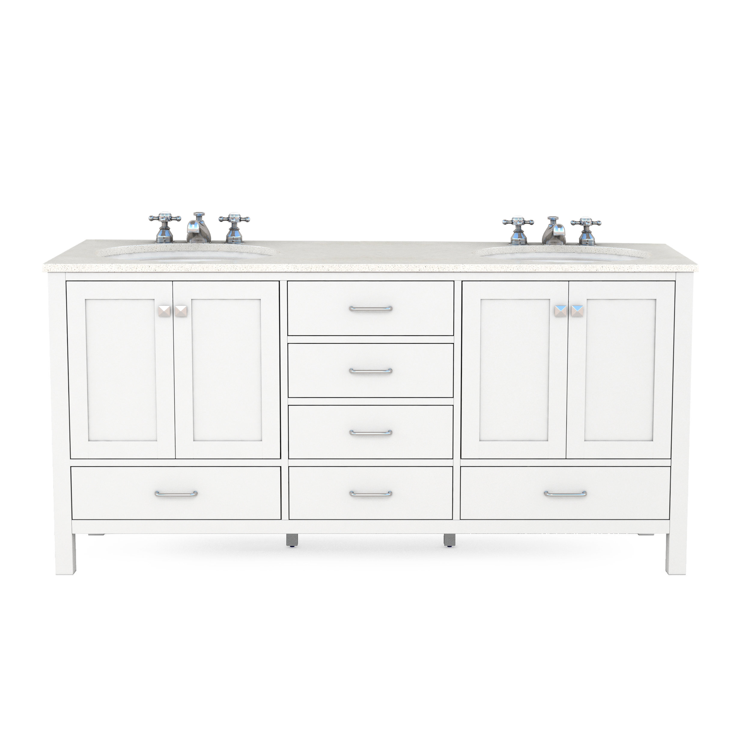 Red Barrel Studio® Nantucket 72" Solid Wood Bathroom Vanity with