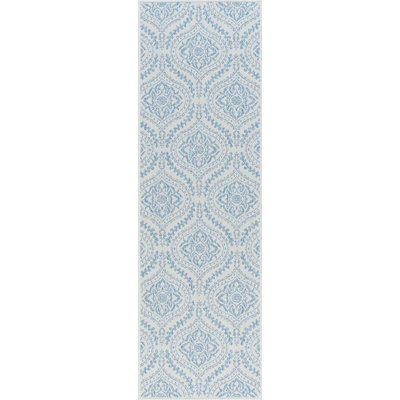 Bungalow Rose Cream/Blue Indoor/Outdoor Rug & Reviews | Wayfair