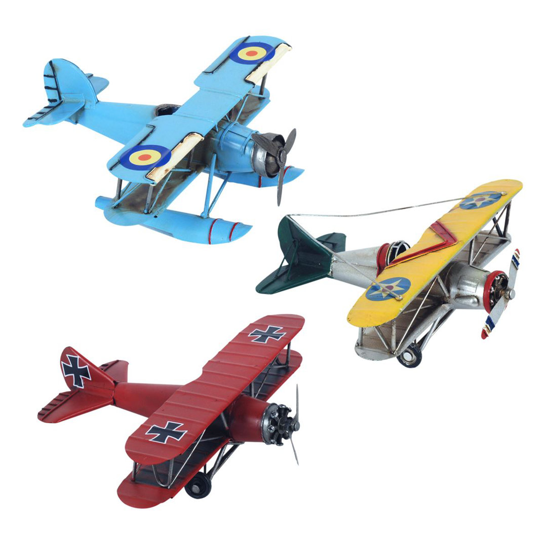 LoftDesigns 3-tlg. Skulpturen-Set Flugzeug Lanita