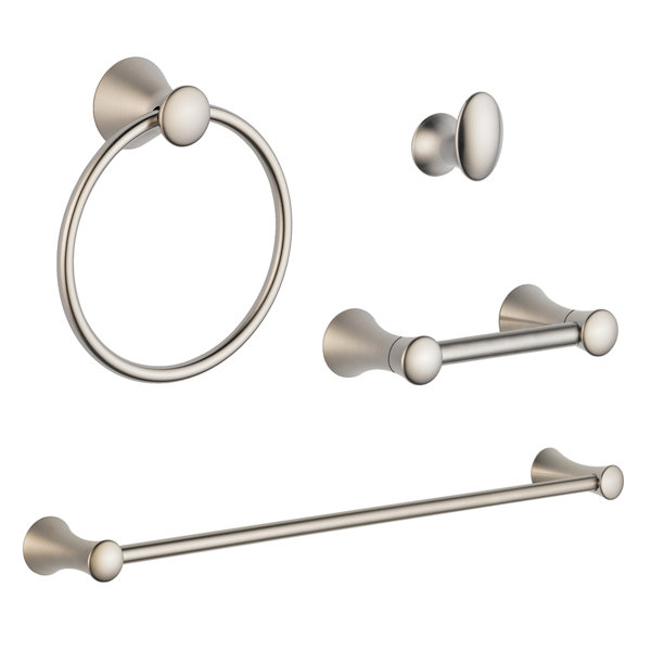 Buy 4-Piece Bathroom Hardware Bath Accessory Set With 24" Towel Bar - Oil Rubbed