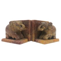 Exotic Arts Silver Set Elephant Bookends 