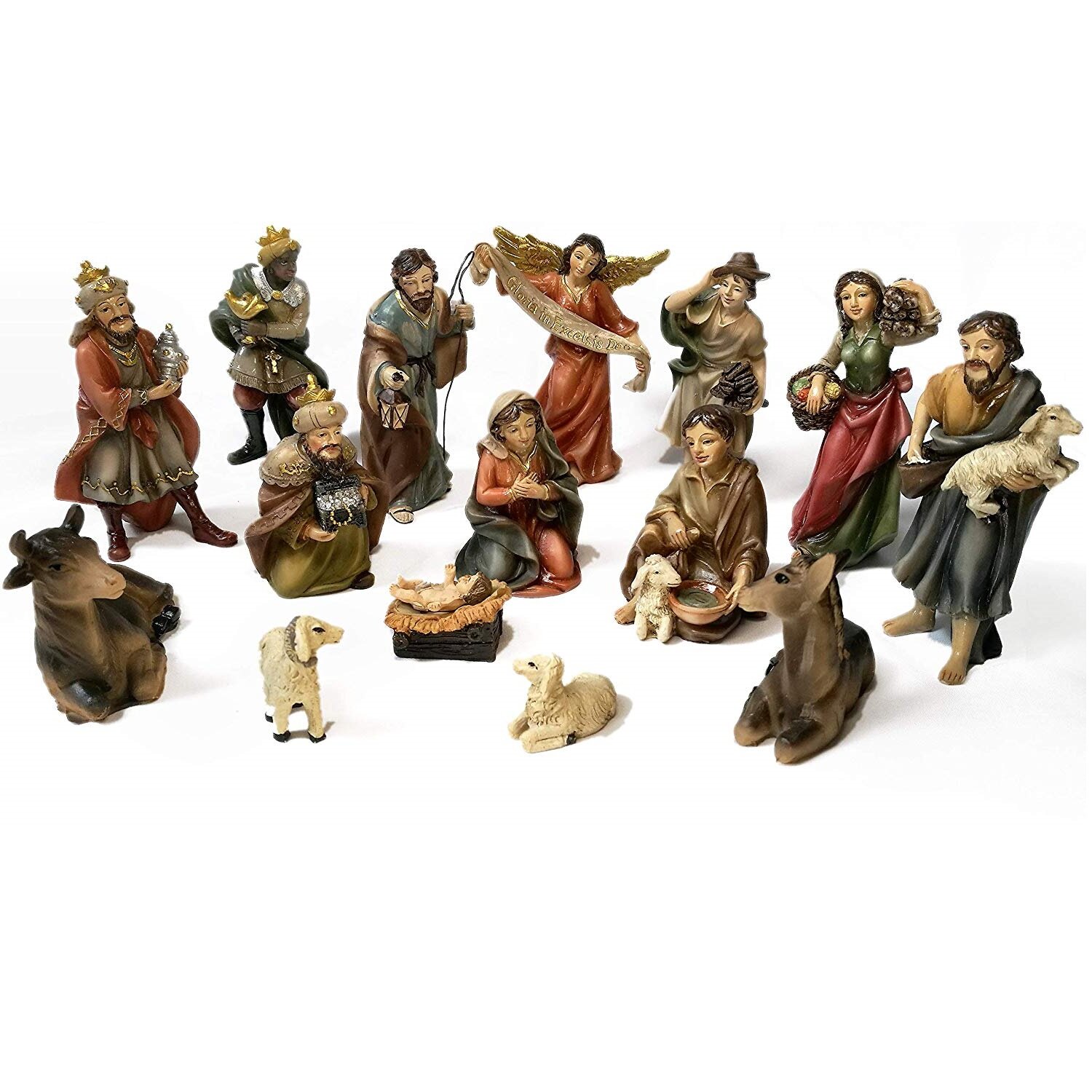 15 Piece Hand-Painted Nativity Set