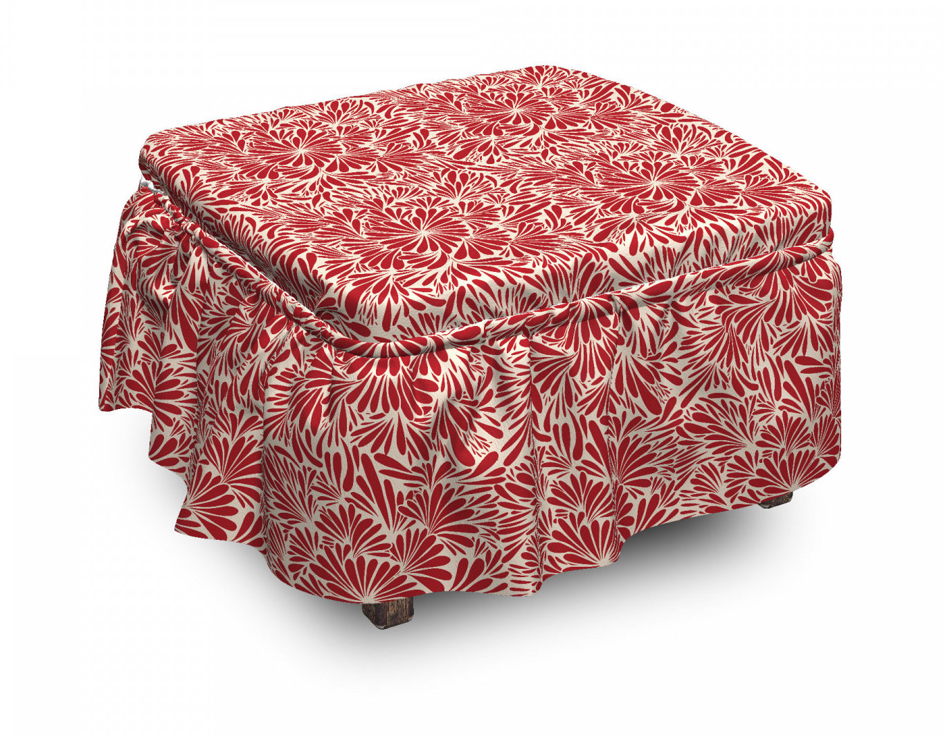 East Urban Home Classical Vintage Flourish Ottoman Slipcover Wayfair