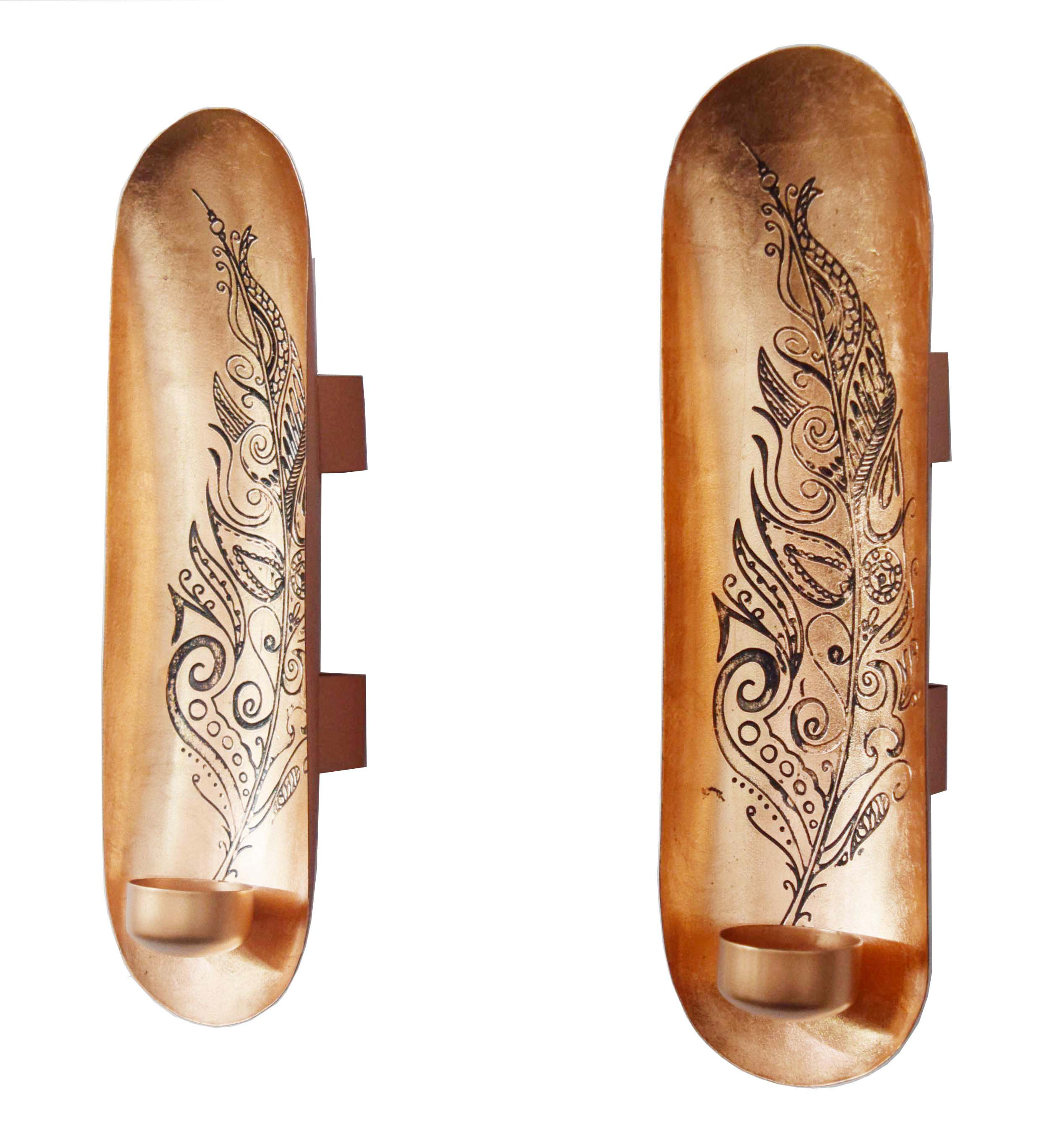 Dakota Fields 2 Piece Metal Wall Tealight Holder Set Wayfair