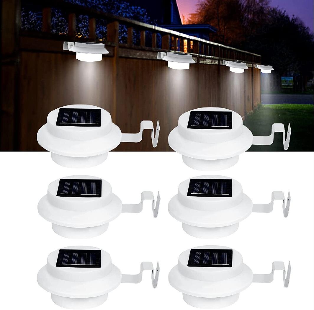 Solar New Power Powered Outdoor Garden Light Gutter Fence 4 LED Wall Bulb Lamp 