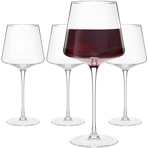 Wine Glasses Set Of 4,Durable Red Wine Glasses For Bordeaux/Cabernet,Thick Resis 