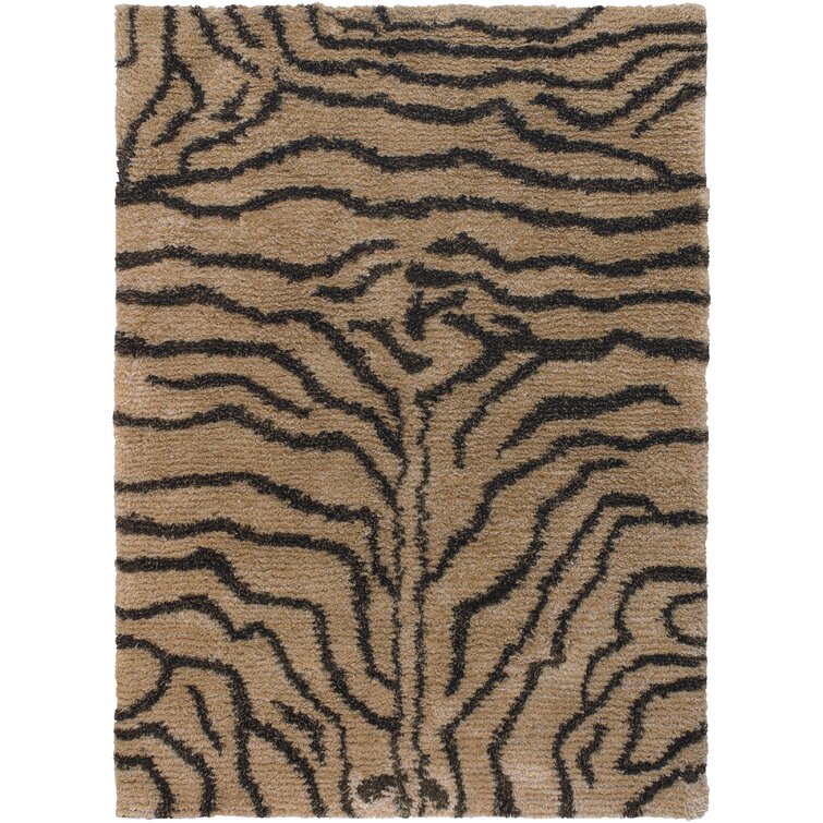 Chandra Amazon Flatweave Wool Abstract Area Rug in Brown/Black | Perigold