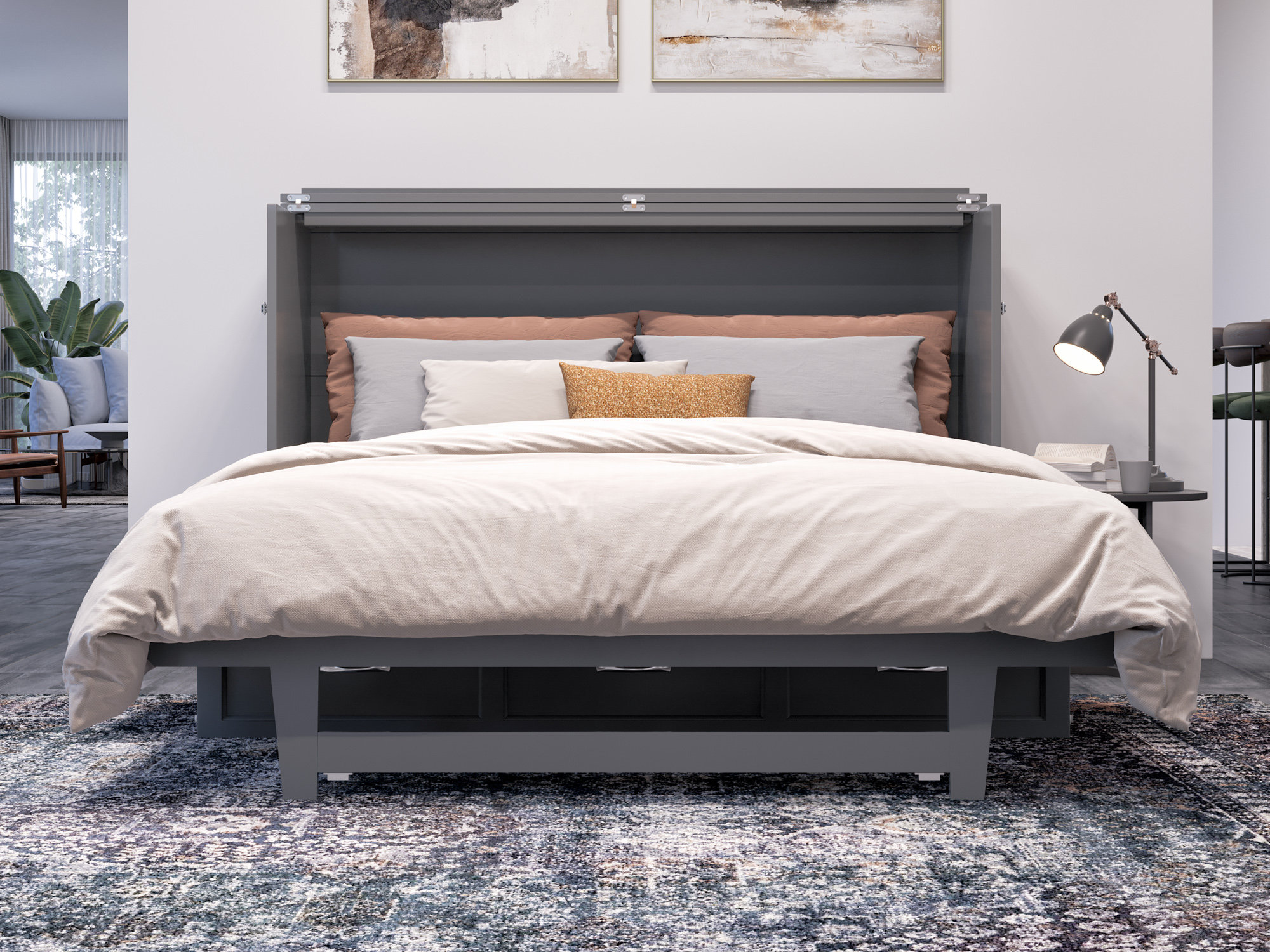 Lark Manor Andriena Solid Wood Fold Out Murphy Bed & Reviews Wayfair