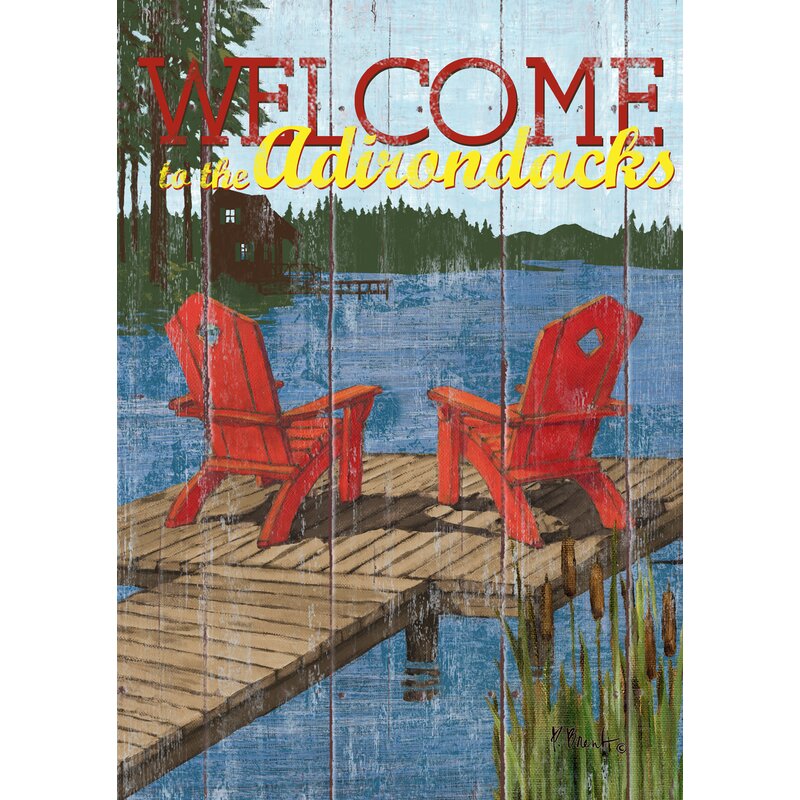 Rustic Cabin Living-Welcome to the Adirondacks House Flag