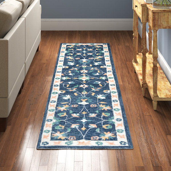 Lark Manor Rosalna Handmade Blue/Ivory/Yellow Rug | Wayfair