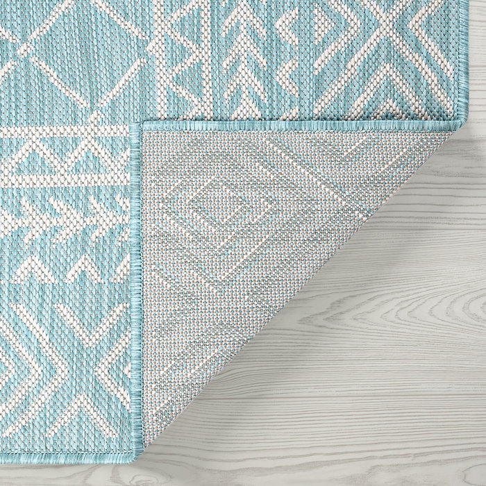 George Oliver Dalayah Aqua Indoor/Outdoor Rug | Wayfair