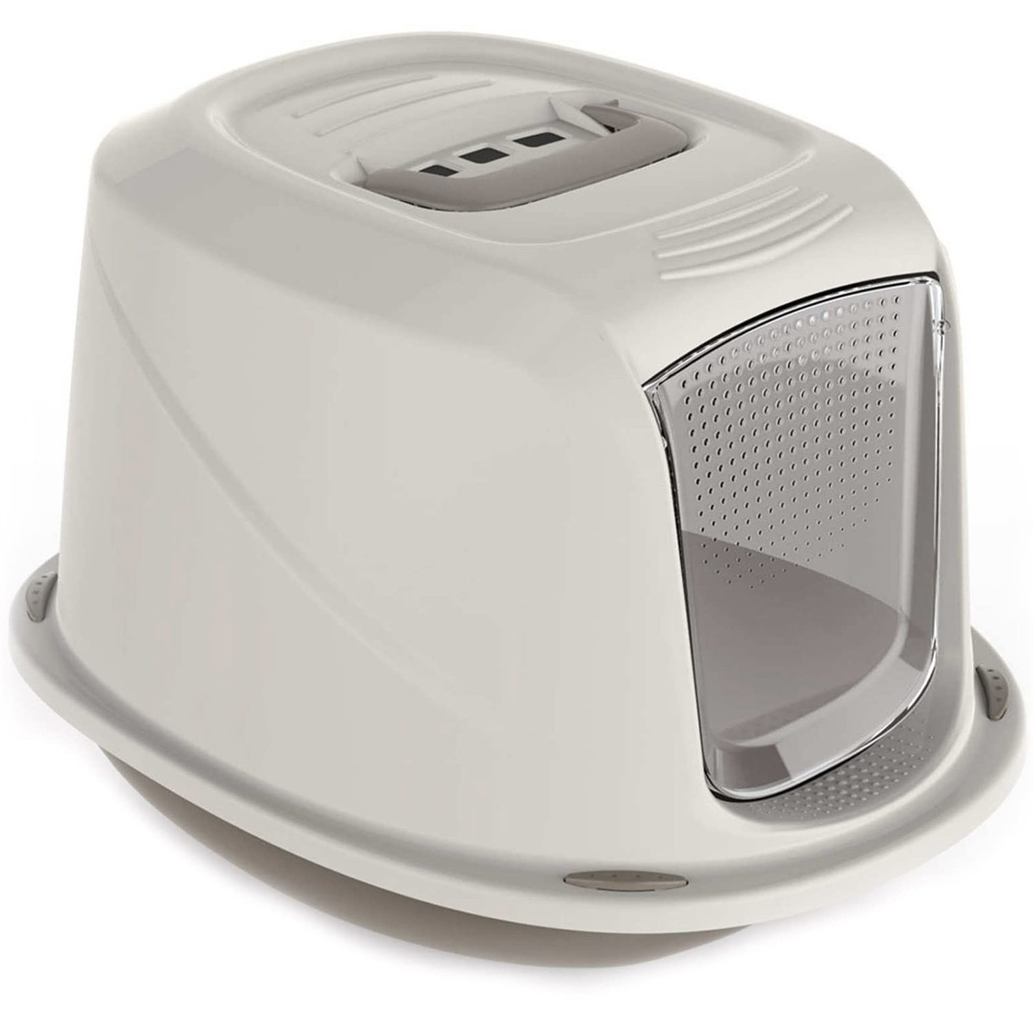 Visual Reference: Levi Beer Cat Hooded Litter Tray Grey Jumbo Kitten Toilet
