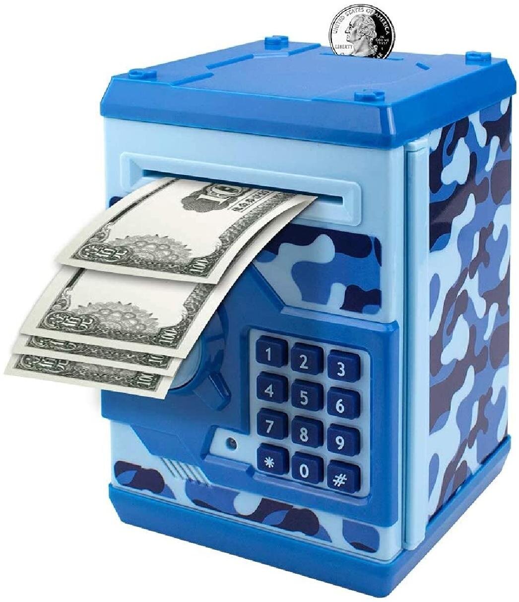 1* Mini Money Boxes Combination Lock Money Coin Deposit Safe Box Piggy B C4 