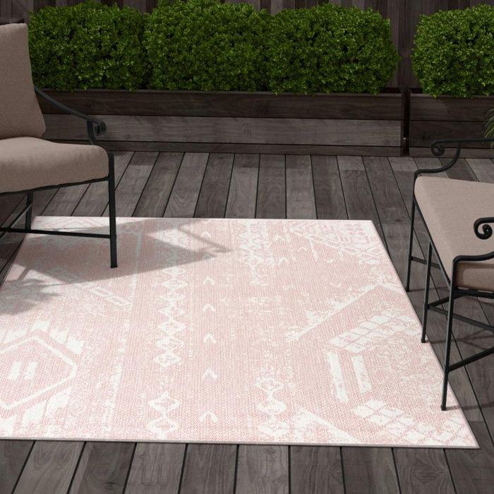 Foundry Select Bomer Pink Indoor/Outdoor Rug & Reviews | Wayfair