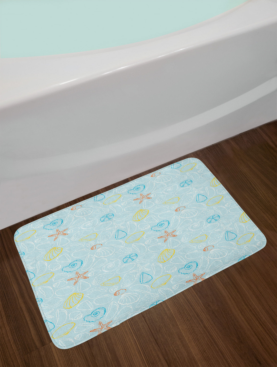 East Urban Home Continuous Starfish Mollusk Sea Shells Bath Rug Wayfair