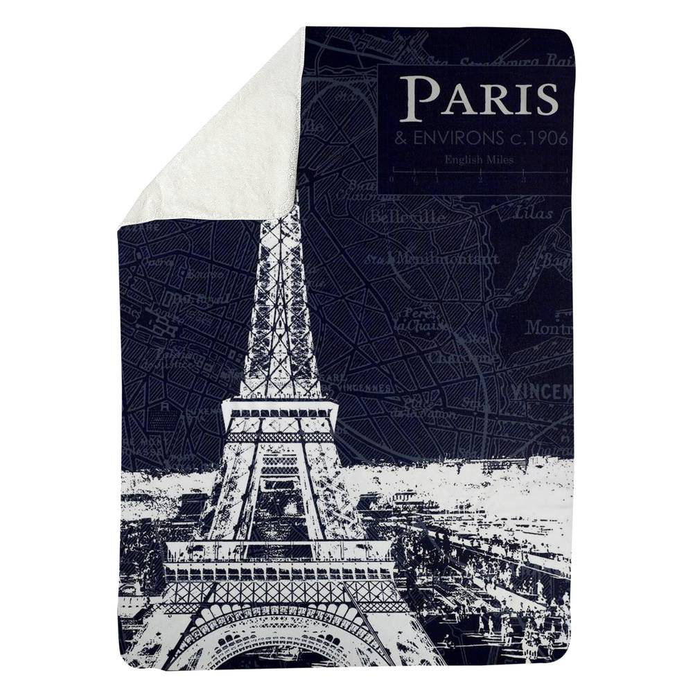 Paris France Pattern Print Blanket