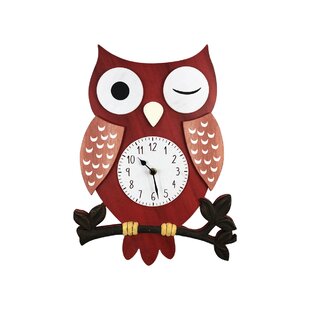 Resin Decorative Wall Clock 7" x 4" OWL 