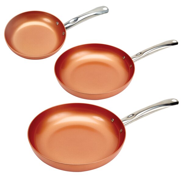 Non-Stick Reinforced Aluminum Fry Pan in Copper 8 in 