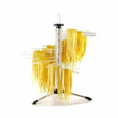 Fresh Pasta Dryer Rack for Handmade Noodle Spaghetti Pasta Hanging Collapsible Noodle Pasta Stand with 10 Bar Handles with Spaghetti Server Spoon White Pasta Drying Rack 