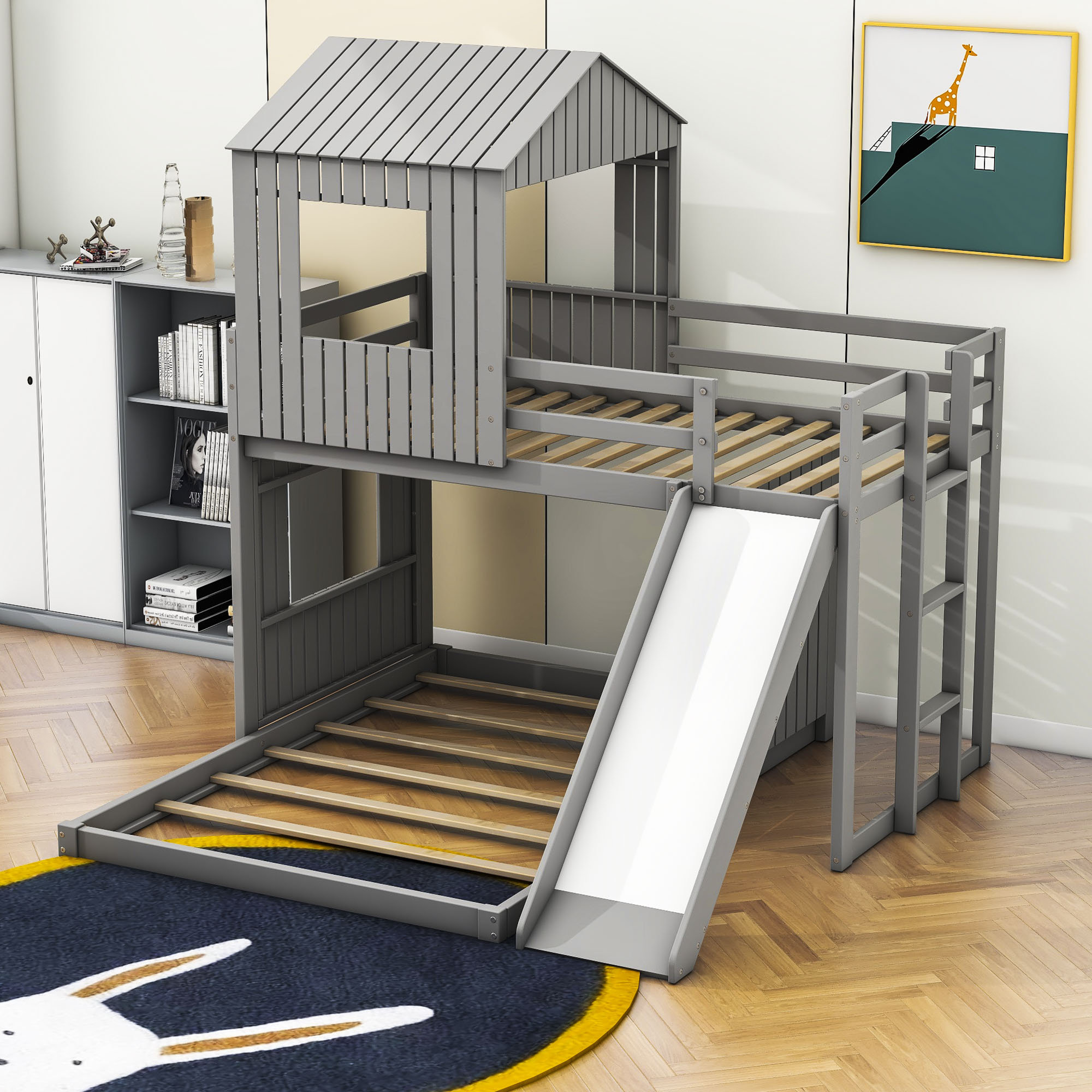 Harper Orchard Oksana Twin Over Full LShaped Bunk Beds by Harper