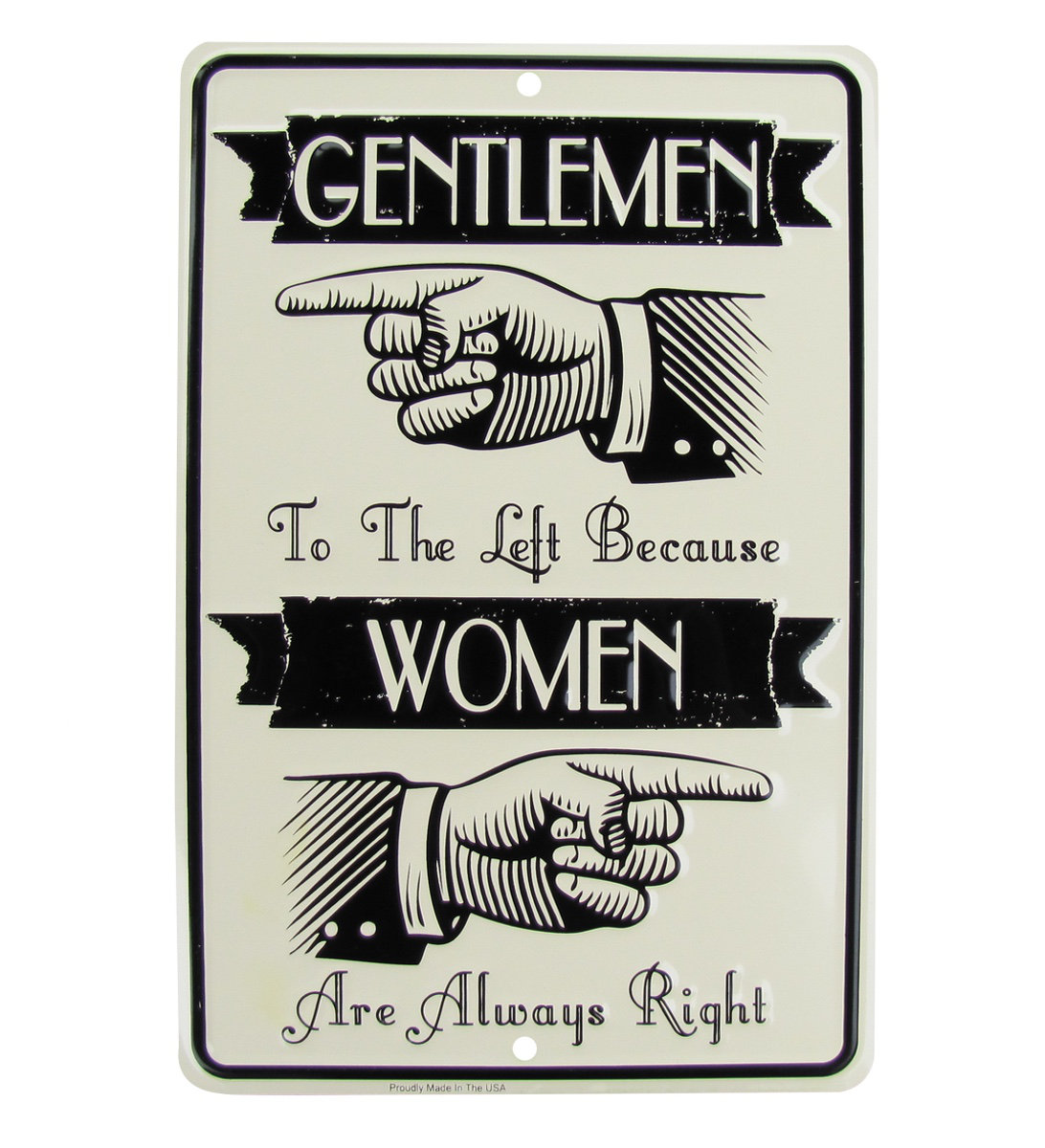 Winston Porter Men Left Women Always Right Funny Metal Restroom Novelty Bathroom Wall Décor