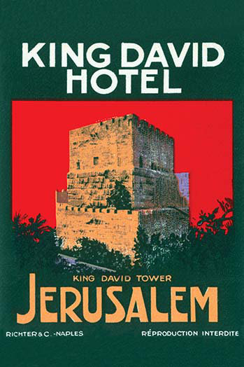 King David Hotel Luggage Label - Unframed Print