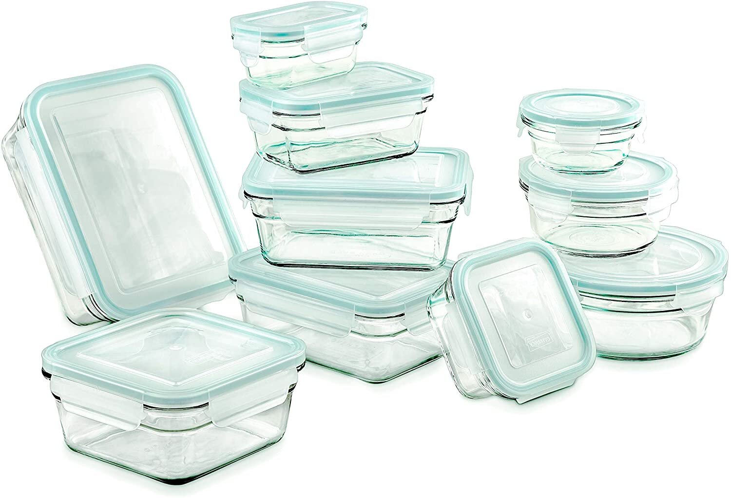 Details about   Glasslock Classic 8 Piece Clear Glass Microwave Safe Food Storage Container Set 