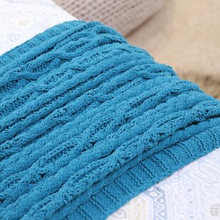 Cot/Cot Bed Izziwotnot Cable Knit Blanket Blue 