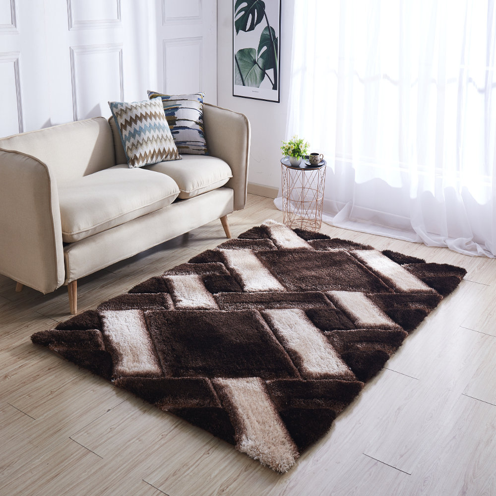 Latitude Run® CoreyLeigh Shag Brown/Beige Area Rug Wayfair