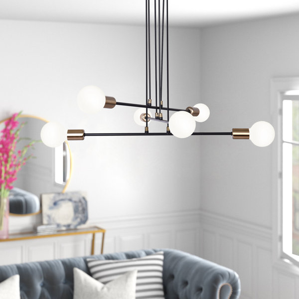 Corrigan Studio® Jacobson 6 - Light Sputnik Modern Linear Chandelier ...
