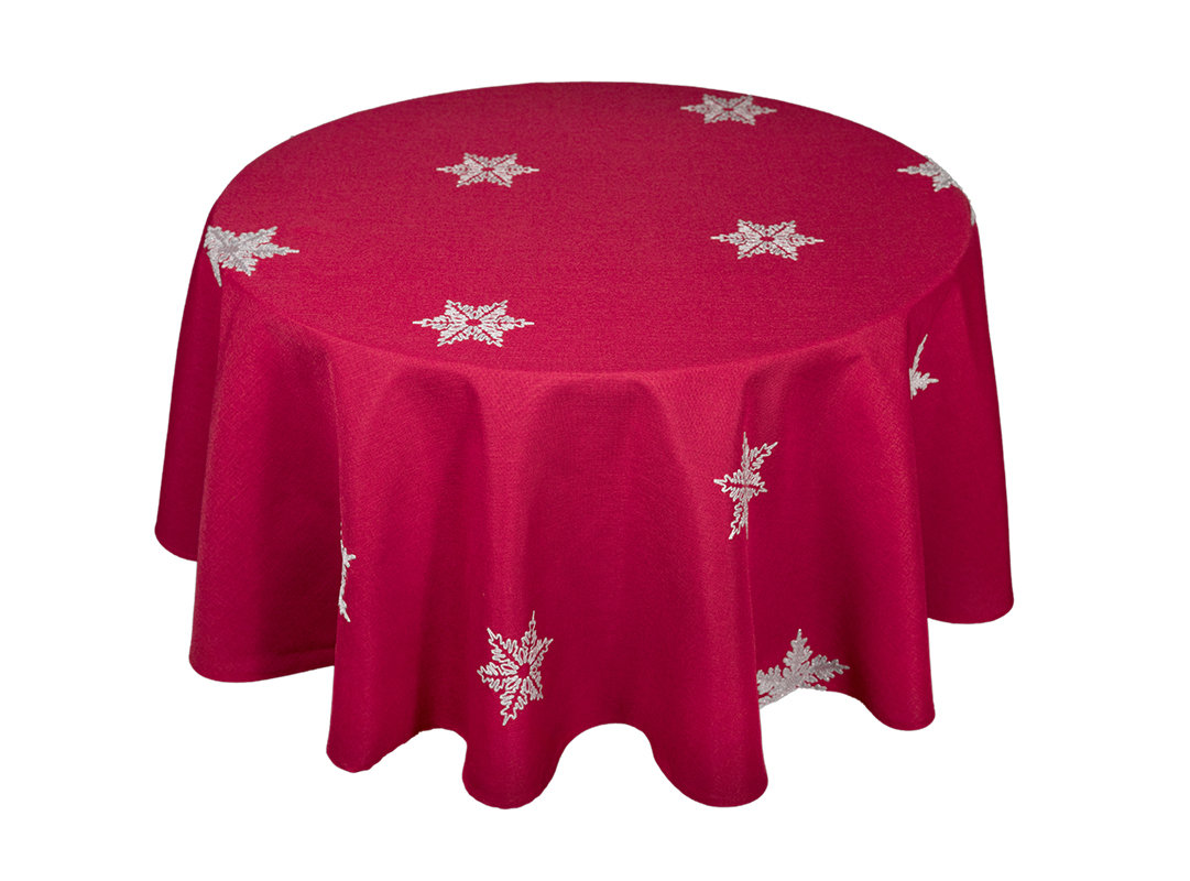 The Holiday Aisle® Round Floral Christmas Tablecloth & Reviews Wayfair