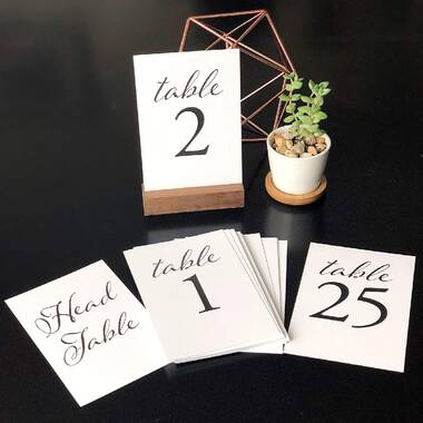 Table Number Holders 24 Pcs and Place Cards 30 Pcs and Double-Sided Tape 50 