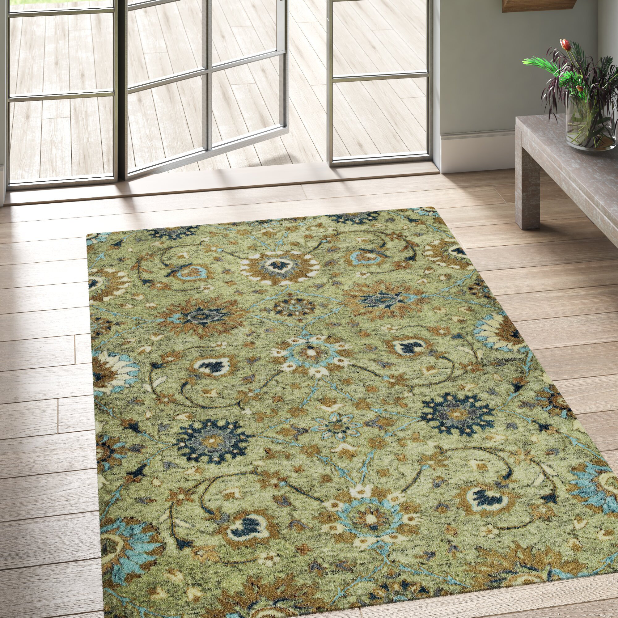Charlton Home® Aileigh Handmade Wool Sage Rug & Reviews Wayfair