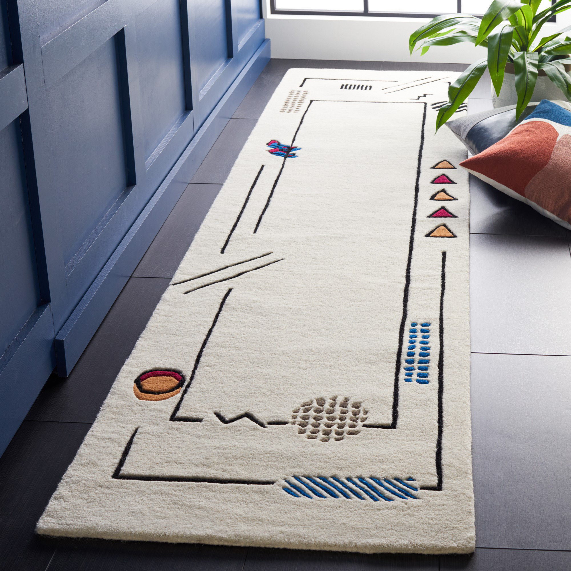 Oliver Briahnna Handmade Wool Ivory/Gray Rug Wayfair