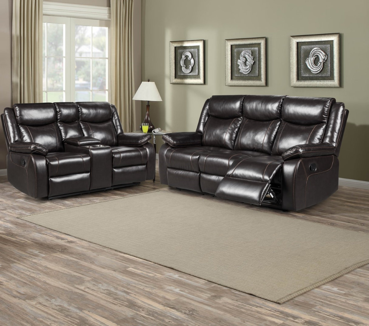 Flair 2 Piece Faux Leather Reclining Living Room Set | Wayfair