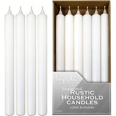 9-Inch Tall White Box of 4 Root Unscented Grecian Collenettes Dinner Candles 
