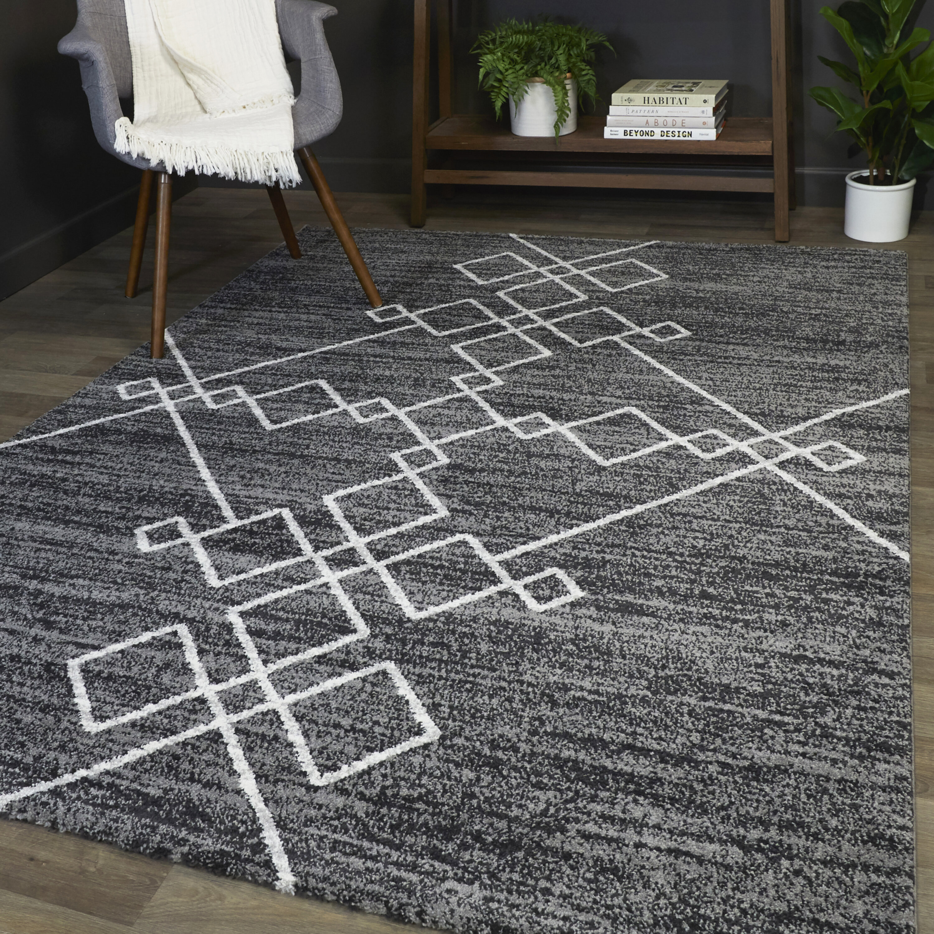 Union Rustic Kuhlmann Geometric Gray Area Rug Wayfair
