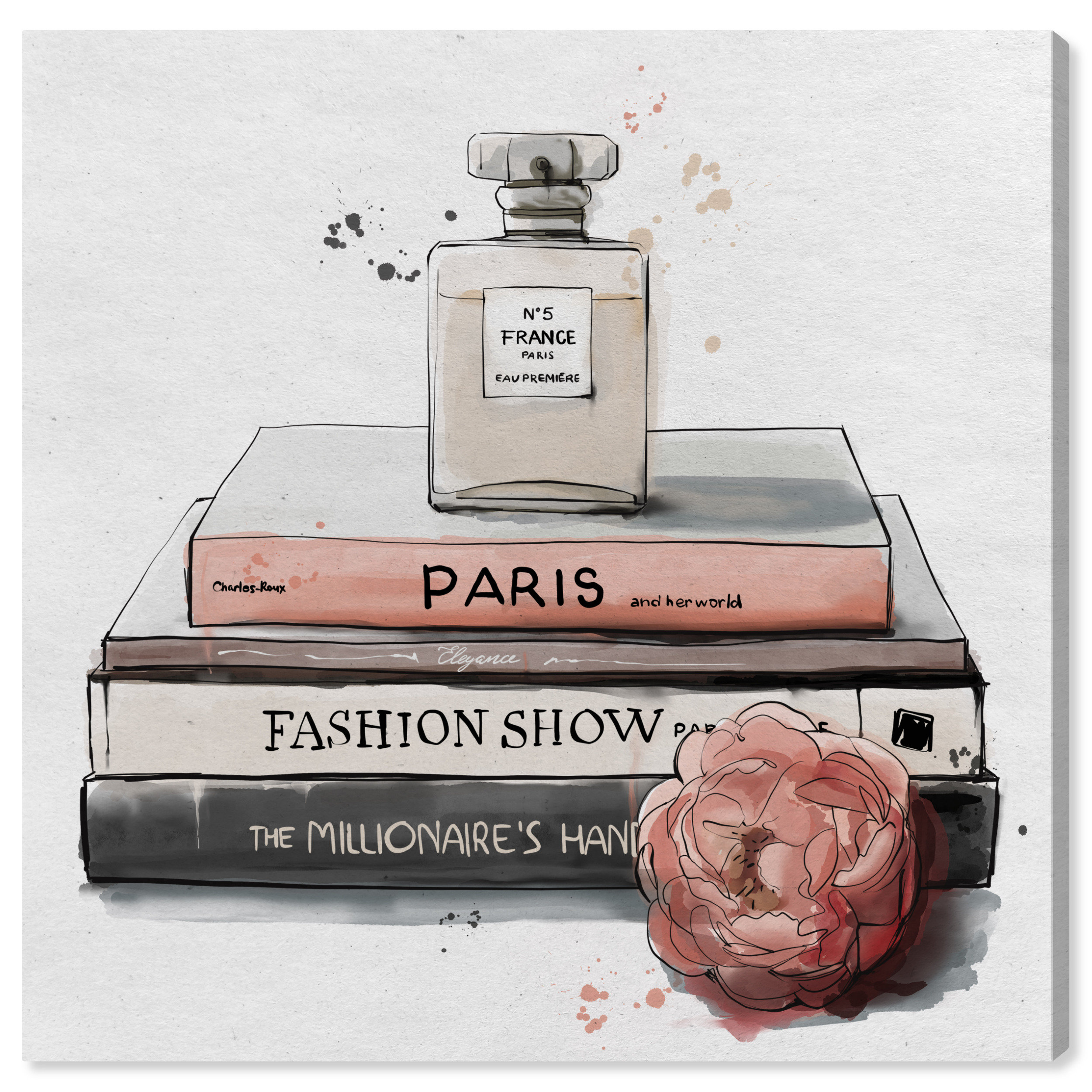 Oliver Gal Fashion Books And Perfume - Graphic Art on Canvas | Wayfair