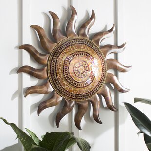 Southwest Sun Wall Art Metal Sunburst Sculpture Hanging Decor Indoor Outdoor 22" 