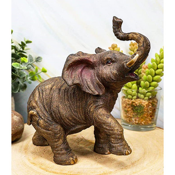 Wooden Elephant Shadow Sculpture Hand Carved Figurine Lucky Statue Gift Home New 