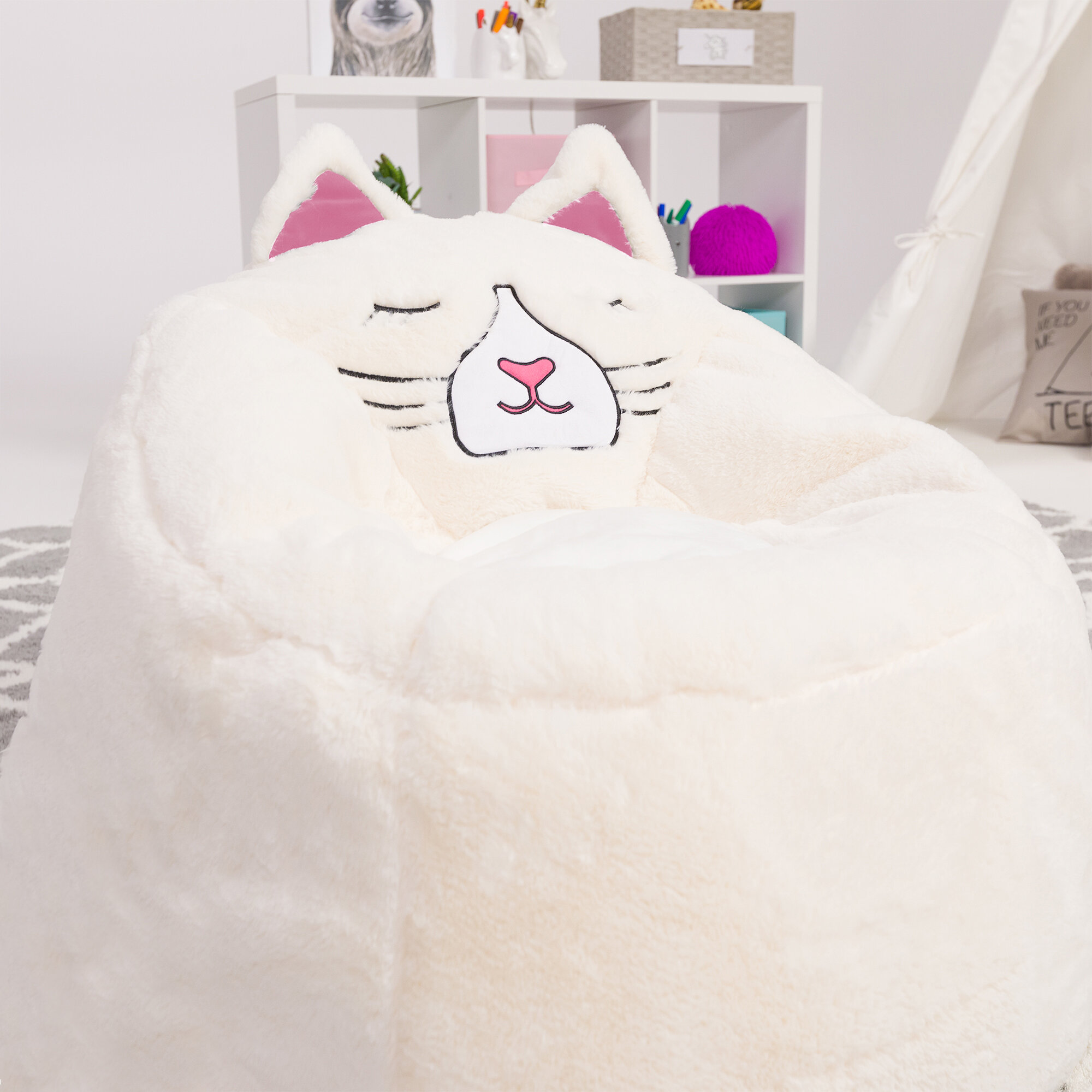 Soft And Cozy Animal Standard Faux Fur Bean Bag Chair & Lounger